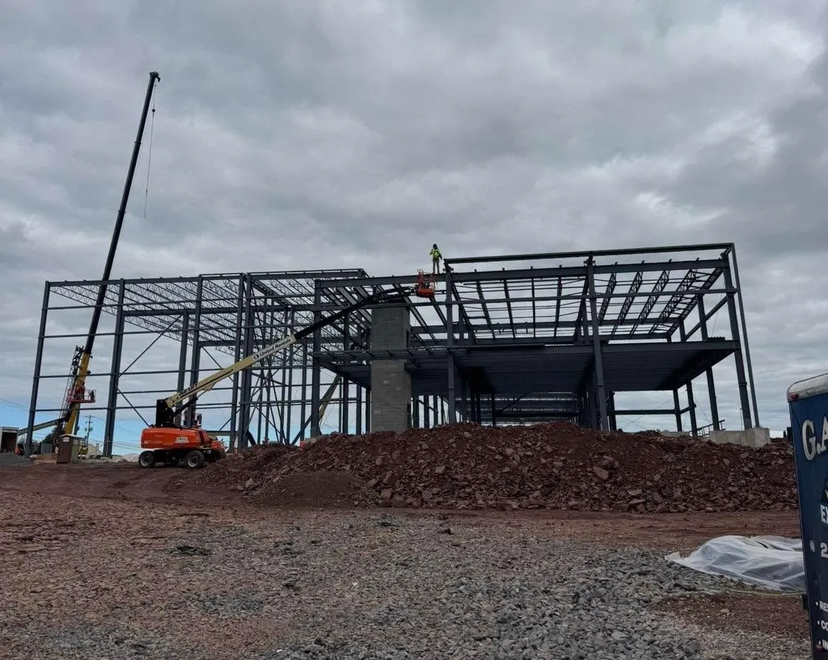 Completed steel frame work by 603 Welding & Erection